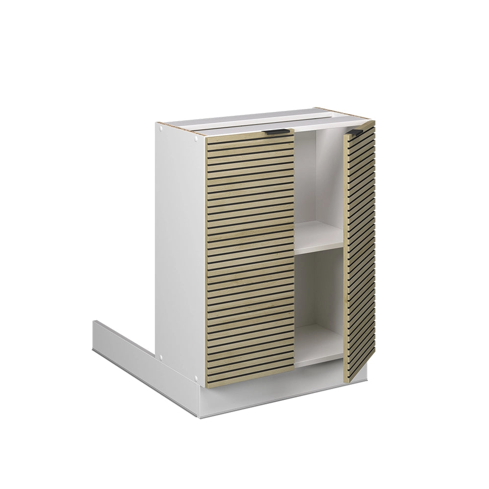Isola da cucina Fame-Line Pannello in quercia/Bianco 60 cm senza piano di lavoro Vicco