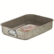 Trade Shop - Rostiera Teglia Lasagnera Antiaderente Antigraffio No Pfoa 25-30-35 Cm Con Maniglie -    -30 Cm   -