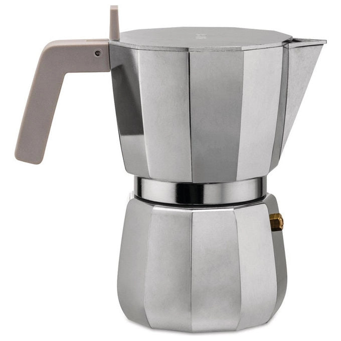 Alessi Moka, caffettiera espresso 9 tazze, adatta a induzione gas e vetroceramica, alluminio, design David Chipperfield