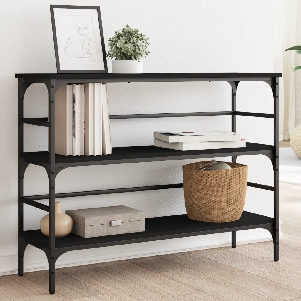 Tavolino Consolle-Tavolino da soggiorno-Tavolo Nero 100x32x75 cm in Legno Multistrato