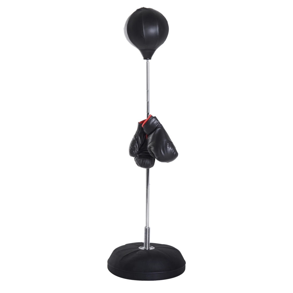 Sacco da boxe da terra con guantoni ¨C zephmum ¨C nero, altezza regolabile 126-144 cm