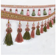 Franjelint decorativo 2 m - Spazzole 9 cm - Cordoncino/Frangetta - Boord decorativo - Accessori per cucito - Banda di alta qualità in poliestere - Cordoncino con spazzole
