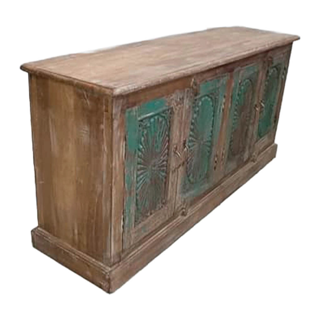 Credenziale in legno artigianale 133x35x64h cm