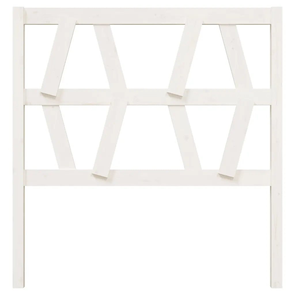 Testiera per Letto Bianca 106x4x100cm in Legno Massello di Pino