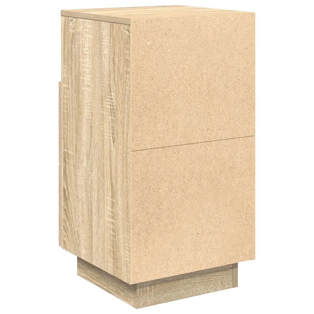 Comodino | Armadio da Notte | Mobiletto da notte con 2 Cassetti Rovere Sonoma 36x36x68 cm