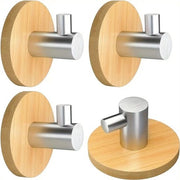 Haken a muro per bagno, cucina, ufficio, 4 pezzi, senza spigoli, con presa antiscivolo e anticorrosione.