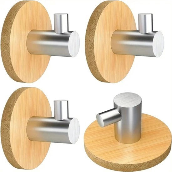 Haken a muro per bagno, cucina, ufficio, 4 pezzi, senza spigoli, con presa antiscivolo e anticorrosione.