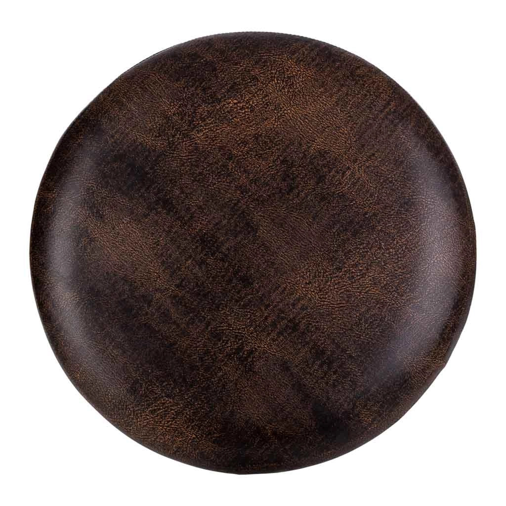 Sgabello in legno e similpelle marrone 40x40x13/29h
