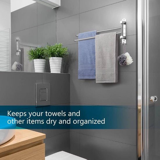 Asciugamani rotanti per bagno e cucina - Supporto per asciugamani in acciaio inossidabile da parete