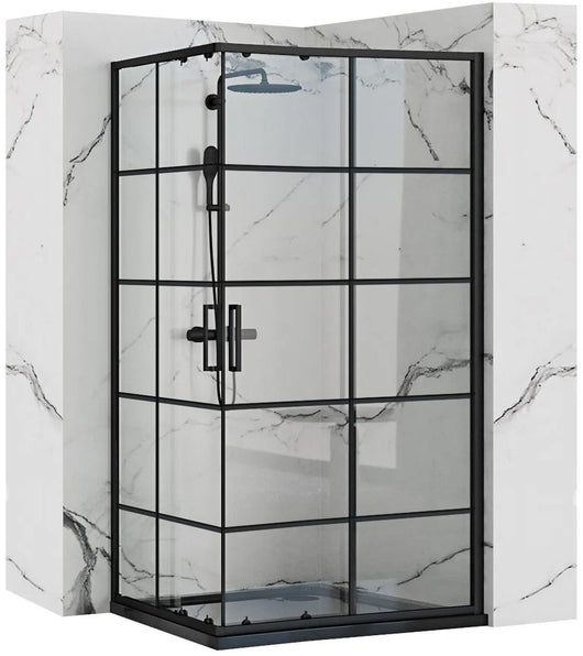 Cabina Doccia Rea Concept Black 80x100 senza piatto doccia