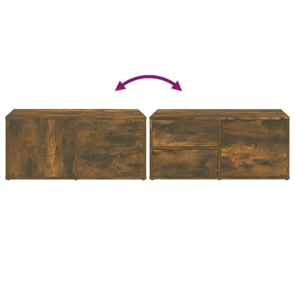 Mobile Porta TV Rovere Fumo 80x34x36 cm in Legno Multistrato 815495
