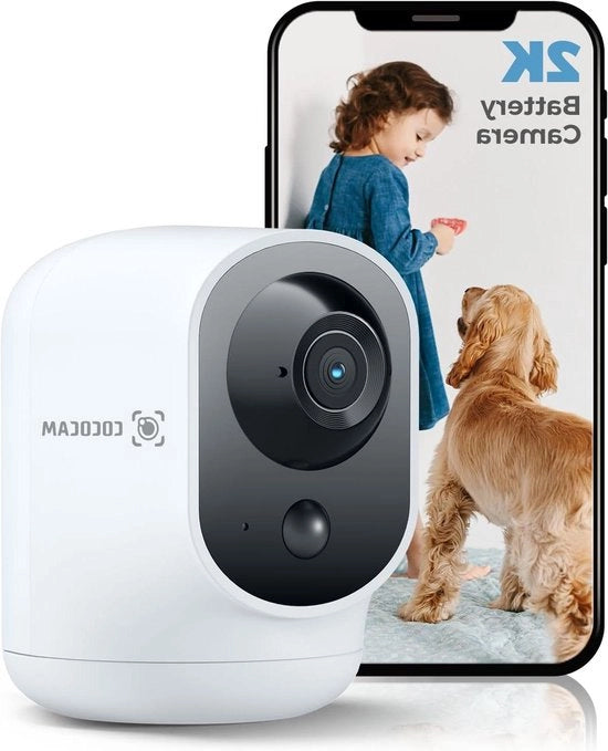 Casa Indoor Pan/Tilt Camera di Sicurezza con Batteria 5200mAh Wi-Fi 100% Wireless per Baby Monitor/Camera per Animali/Casa Sicura Riconoscimento AI e Sensore PIR e Rilevamento Umano Funziona con Alexa (1)