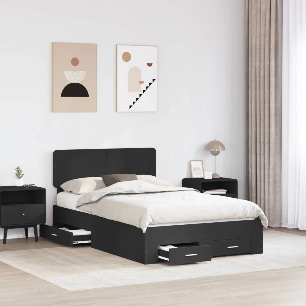 Struttura del letto Nero 135 x 190 cm Legno multistrato 3412383