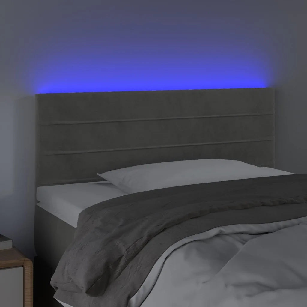 Testiera | Testata a LED Grigio Chiaro 90x5x78/88 cm in Similpelle