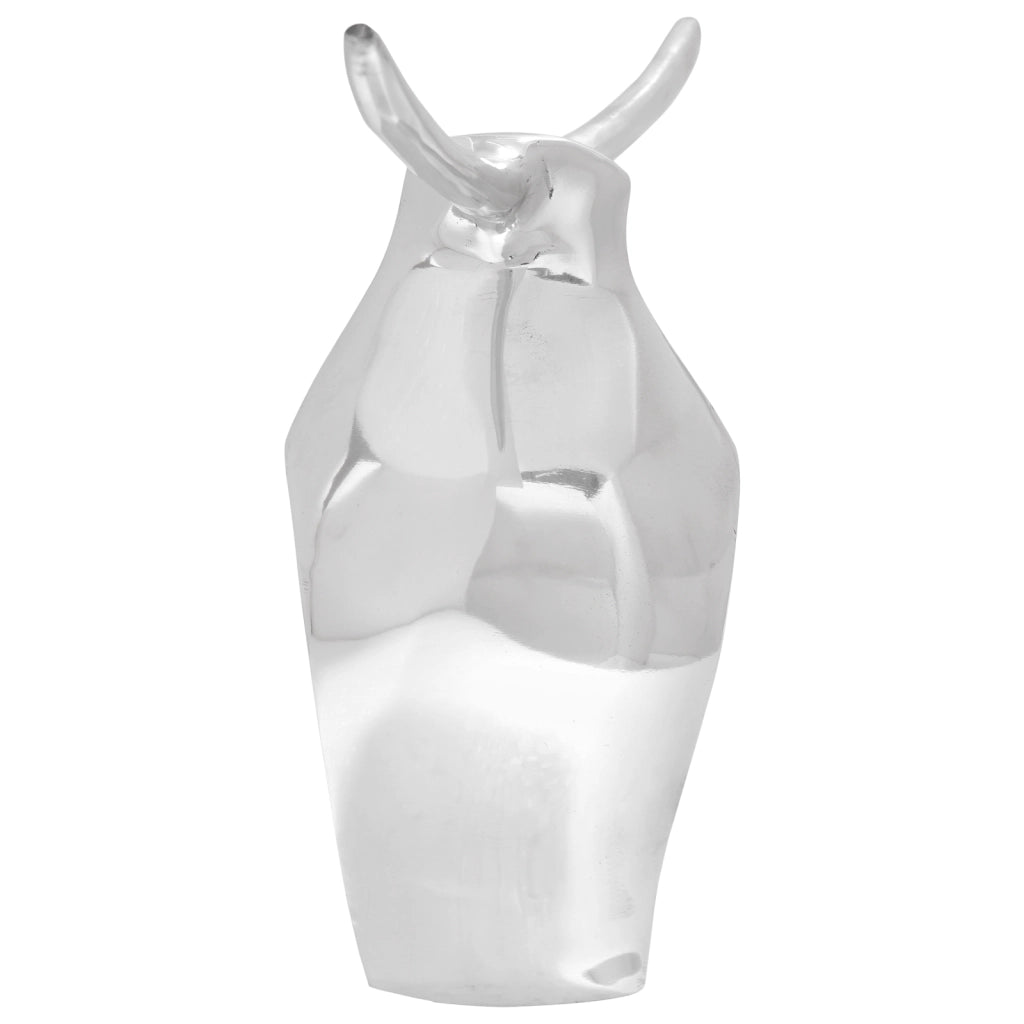 Scultura di Toro  Argento 37x44x17 cm in Alluminio