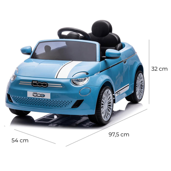 Macchina Elettrica per Bambini Licenza Fiat 500 12V Azzurro