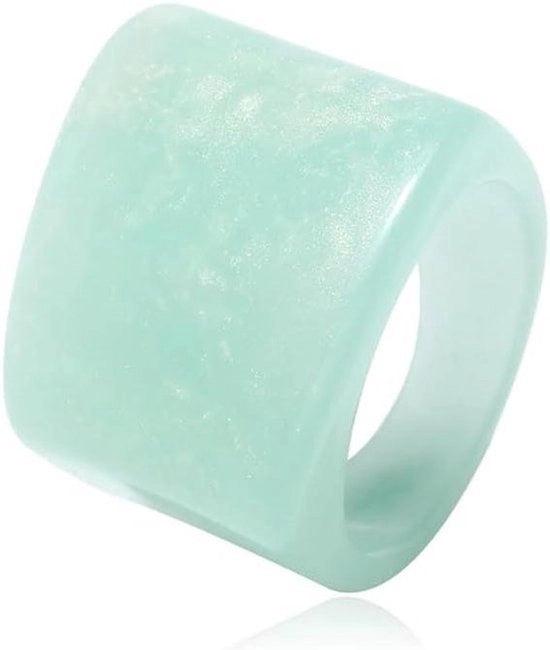 Anello con Banda Acrilica Chunky Colorata per Donne Ragazze - Dimensione 8