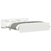 Letto matrimoniale | Letto per adulti | Giroletto con Testiera e Pediera Bianco 160x200 cm