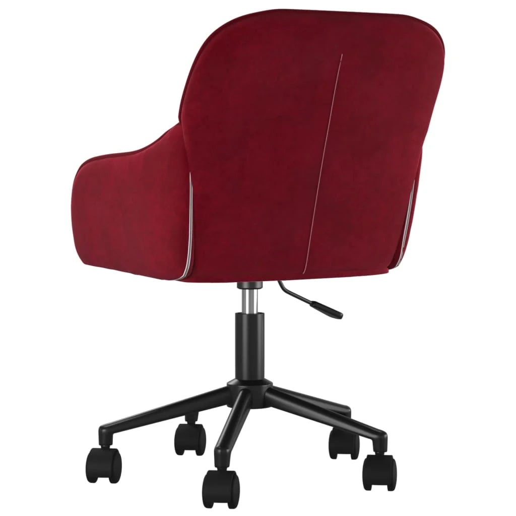 Sedia girevole da ufficio/sedia da studio/sedia per computer in velluto rosso 02_0024174