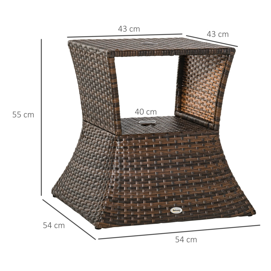 Tavolino da giardino ¨C zephmum ¨C Polyrattan marrone 54x54x55 cm
