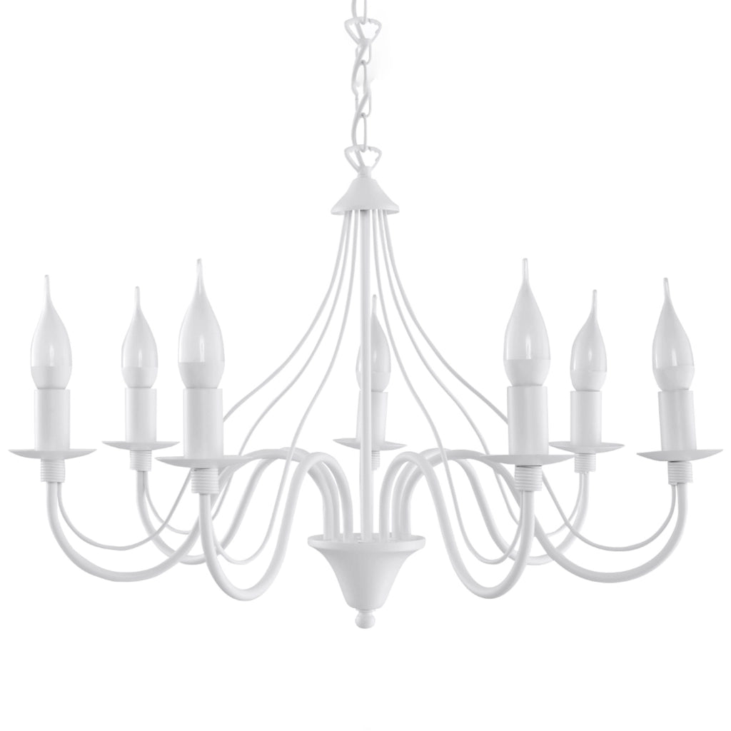 Lampadario Crimson Minerwa a 7 luci in acciaio bianco E14 LED Max 10W