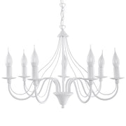 Lampadario Crimson Minerwa a 7 luci in acciaio bianco E14 LED Max 10W