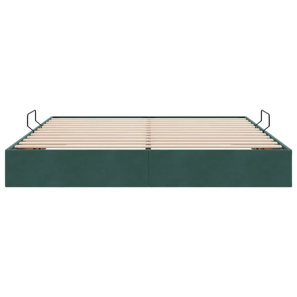 Letto ottomano Verde Scuro 160 x 200 cm Velluto