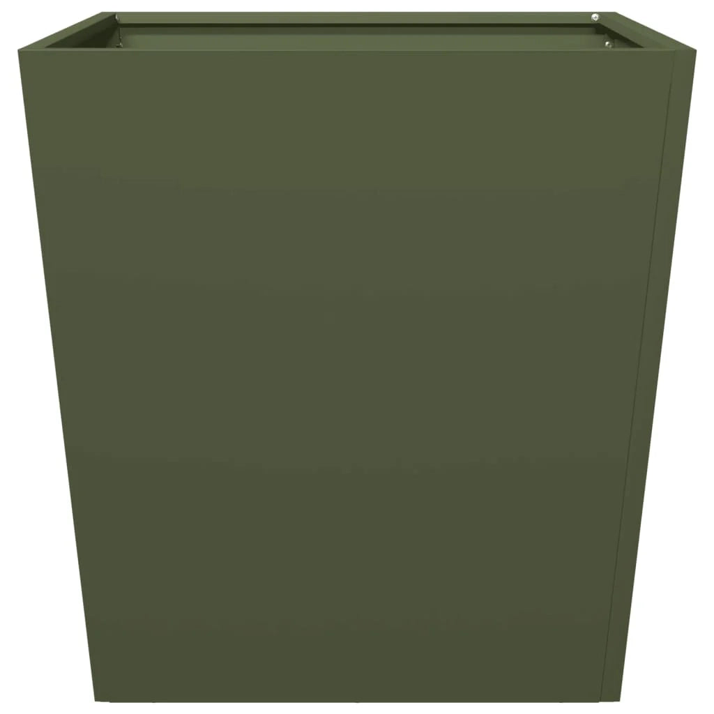 Fioriera rialzata per piante fiori giardino terrazze set da 2 verde oliva 50 x 50 x 50 cm acciaio verde 02_0039087