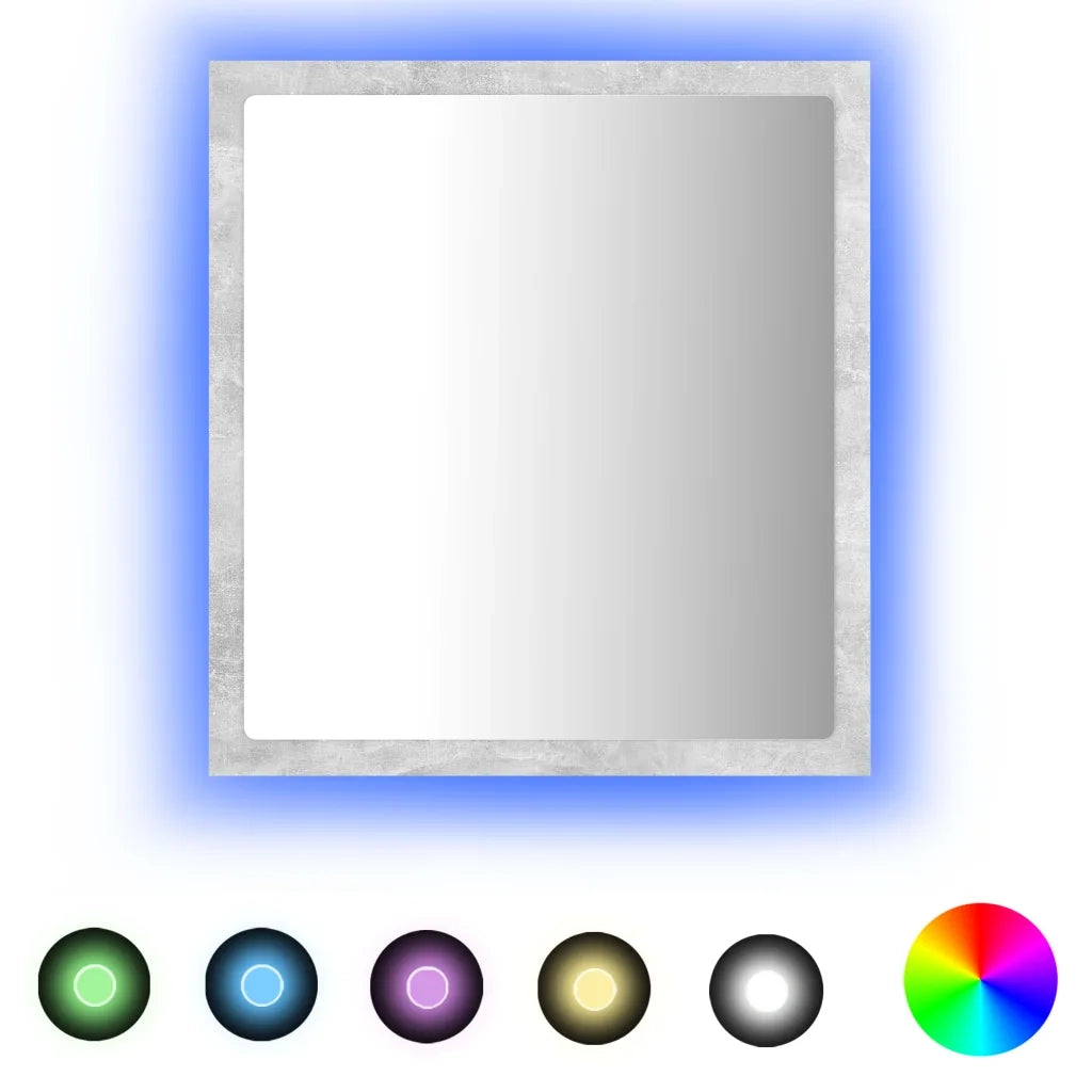 Specchio da Bagno a LED Grigio 40x8,5x37 cm in Acrilico 804912