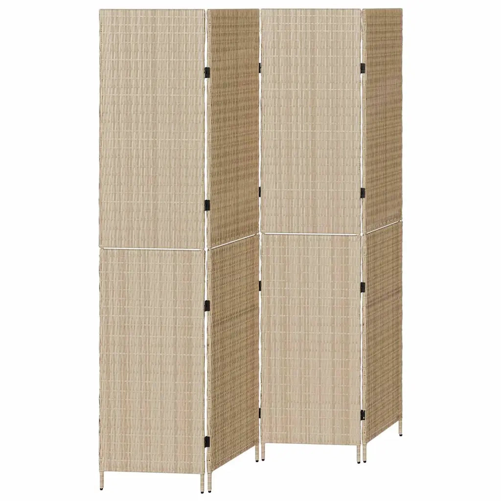 Divider per stanze Beige 195 x 180 cm polyrattan 42003679