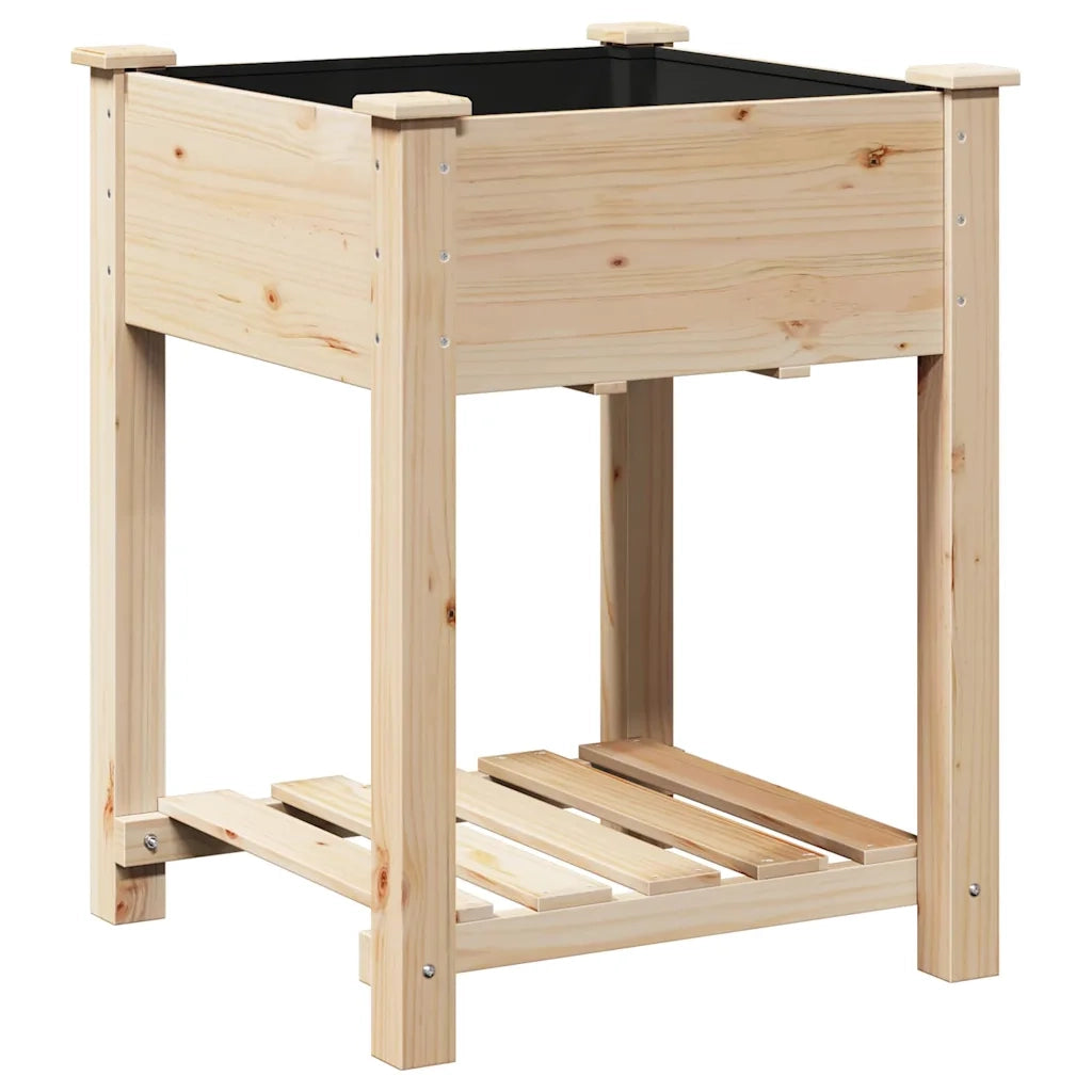 Vaso da giardino con lo scaffale Beige 60,5 x 60 x 76,5 cm 42006577