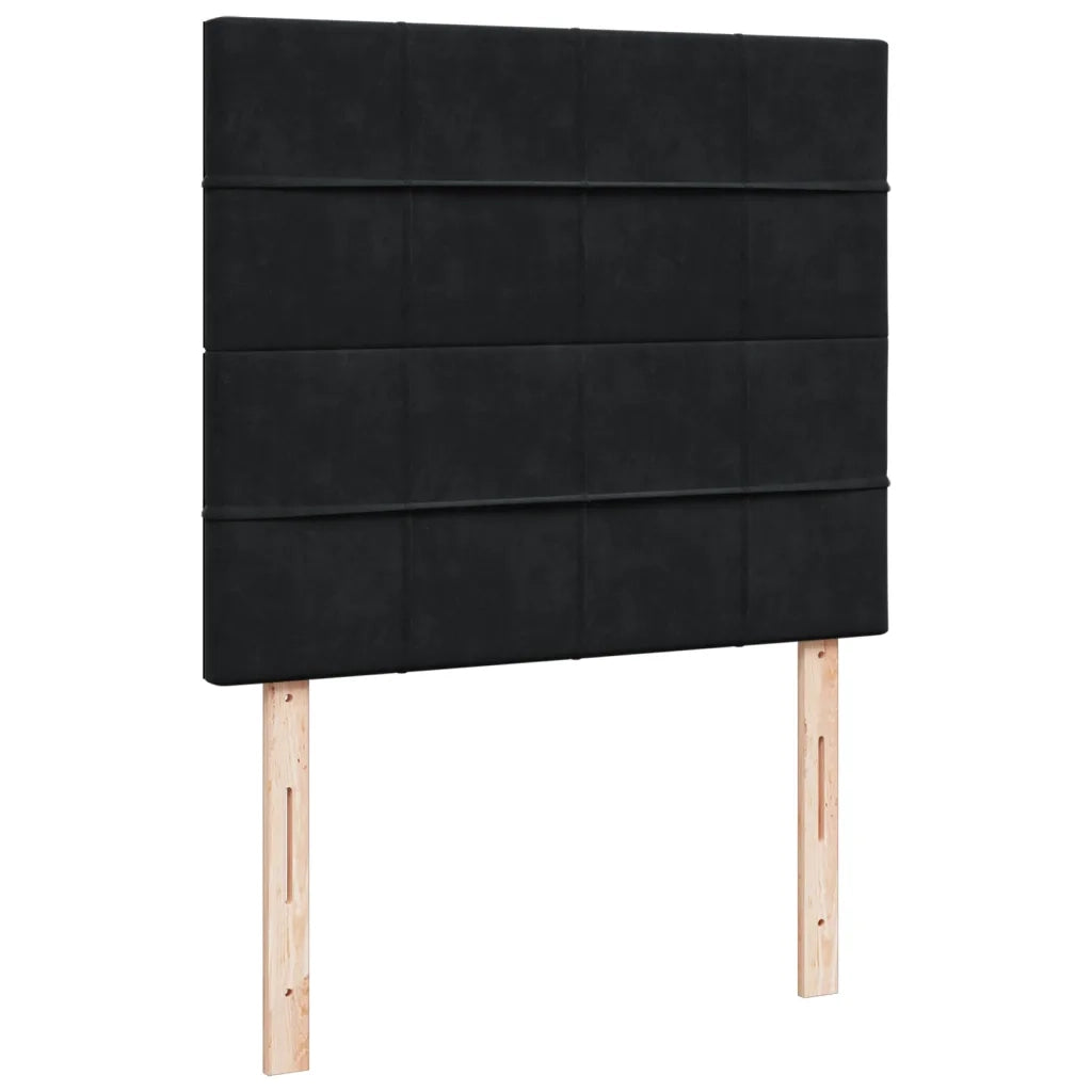 Giroletto a Molle con Materasso Nero 120x190 cm in Velluto 3293160