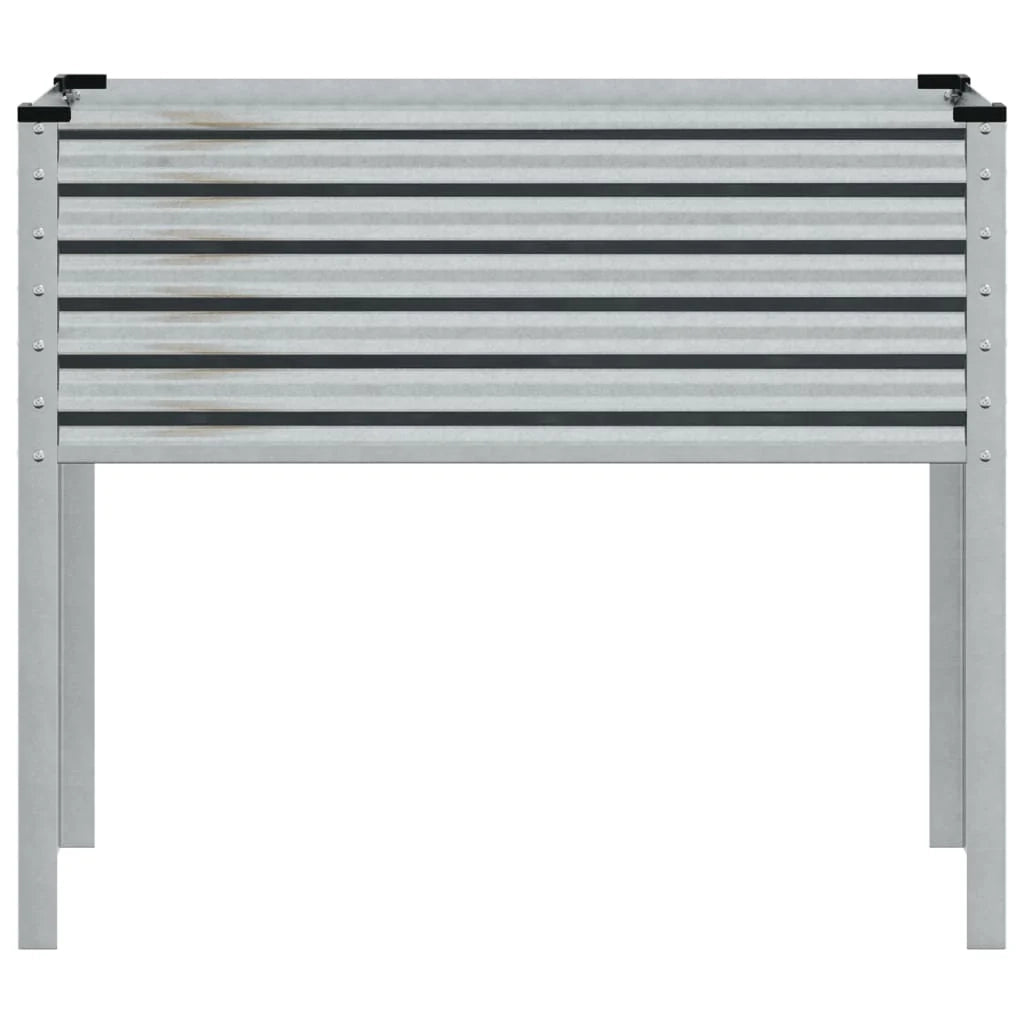 Fioriera rialzata per piante fiori terrazza giardino 100 x 41 x 90 cm acciaio inox argento 02_0037275