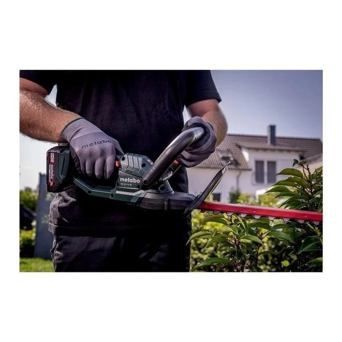 Metabo 601718500 HS 18 LTX 55 Tagliasiepi a batteria 18 V 2 batterie 2 Ah 55 cm lama doppia colore Nero Verde Rosso