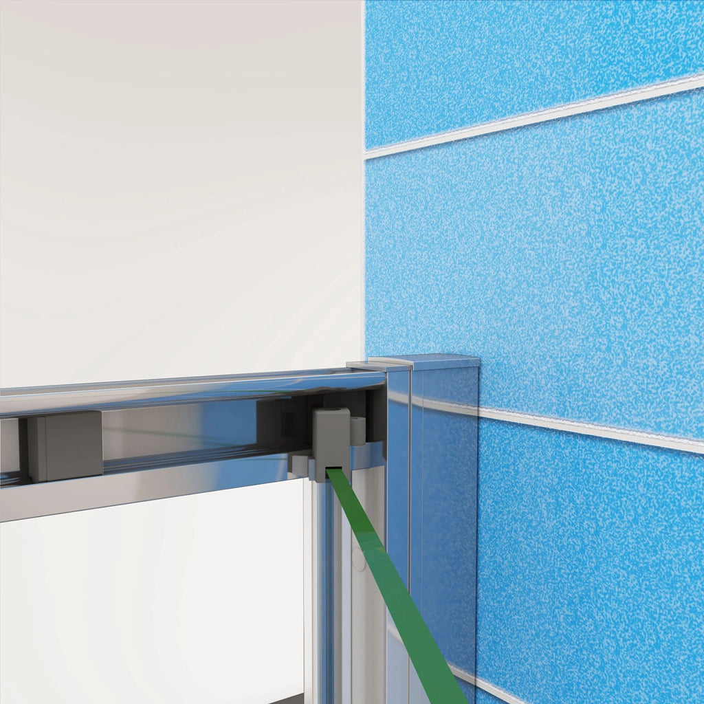 185 cm Box Doccia per Nicchia Porta a Soffietto Vetro Temperato 5 mm Trasparente  Profili Cromati Lucidi 100 cm
