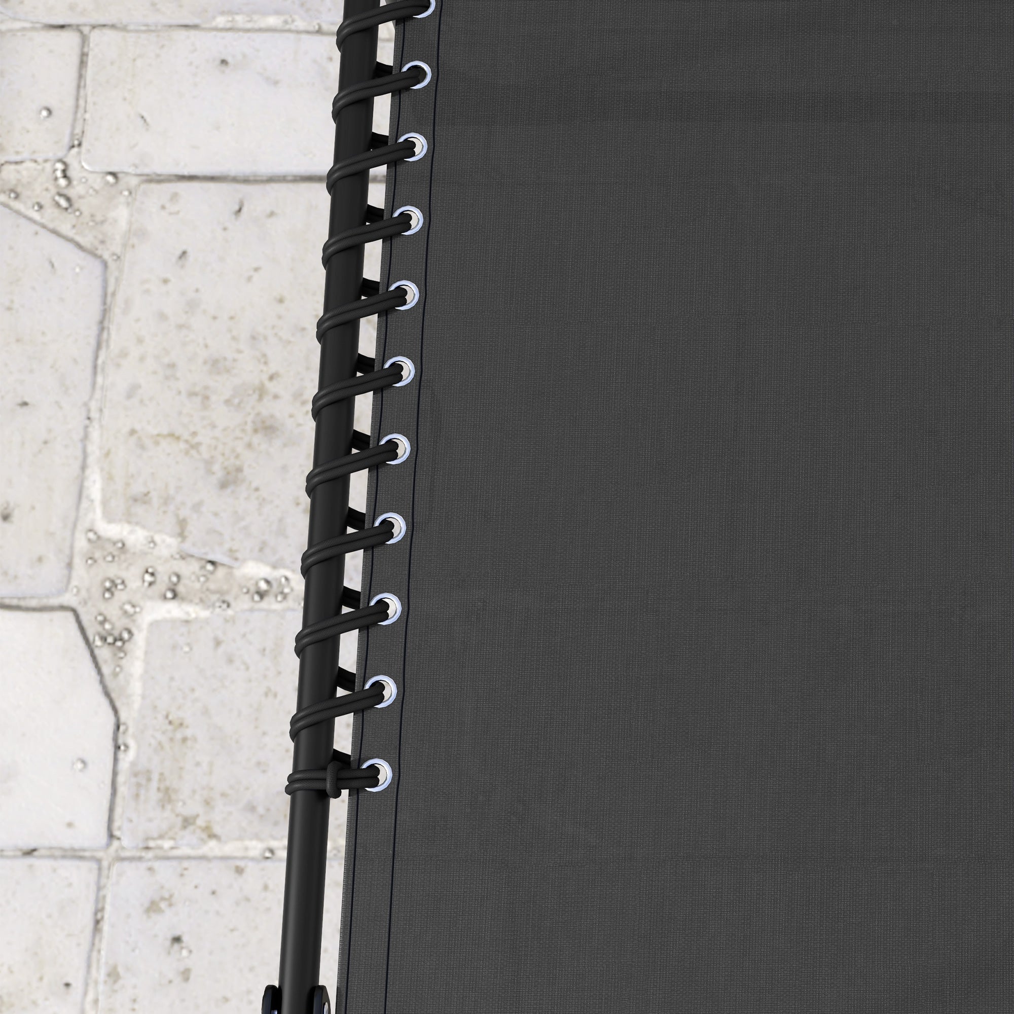 Set 2 Lettini Prendisole 189x58x30 cm con Schienale Reclinabile in Acciaio Nero