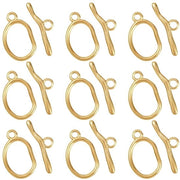 Connettori a scatto 10 pezzi - Oro 18K veramente dorato - Acciaio inossidabile - Connettori - Anelli ovali - Per creare gioielli