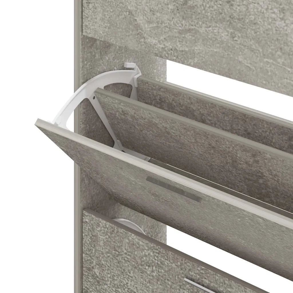 Scarpiera-Scaffale per scarpe Grigio Cemento 63x24x147 cm in Legno Multistrato