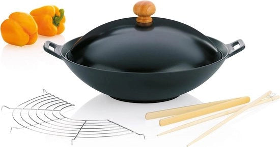 Set di cottura per piatti inductivi - coperchio - diametro 36 cm - nero Asia - 36 x 36 cm - 10 cm profondo