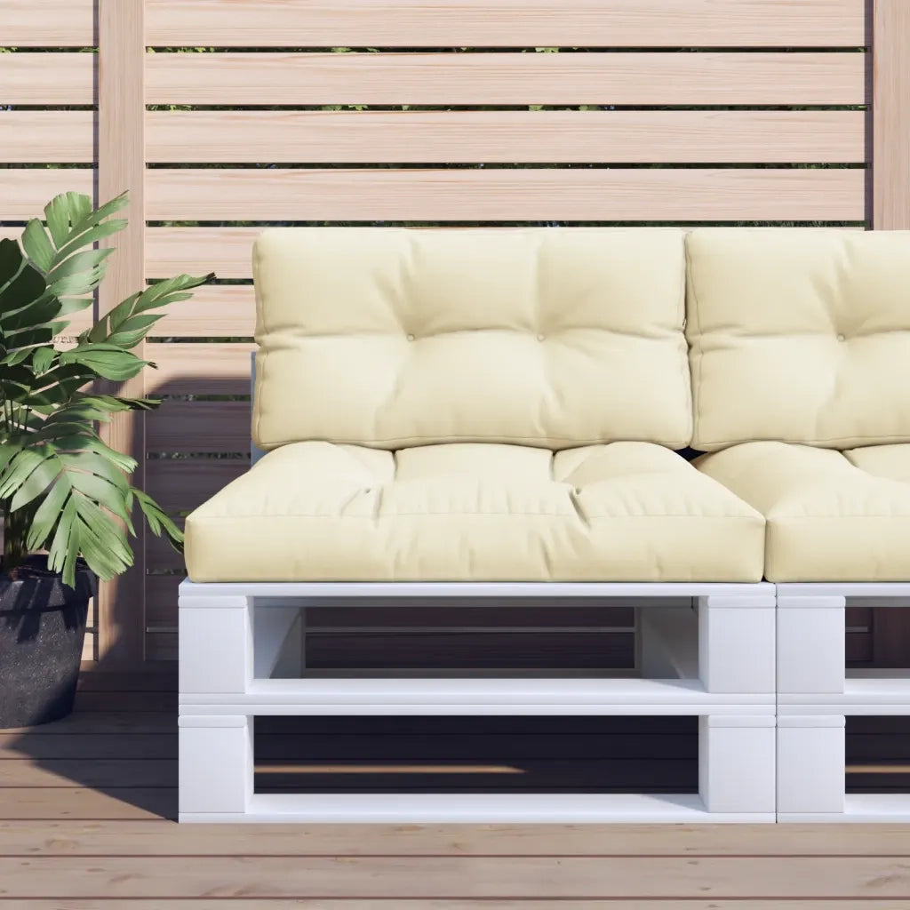 Cuscino per pallet | Cuscini per sedie Crema 70x40x12 cm in Tessuto