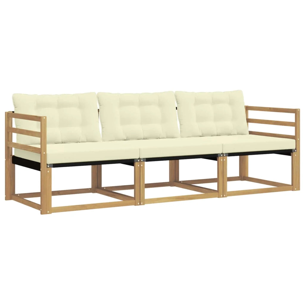 Set di divani da esterno 3 pz Bianco e Crema 3388360