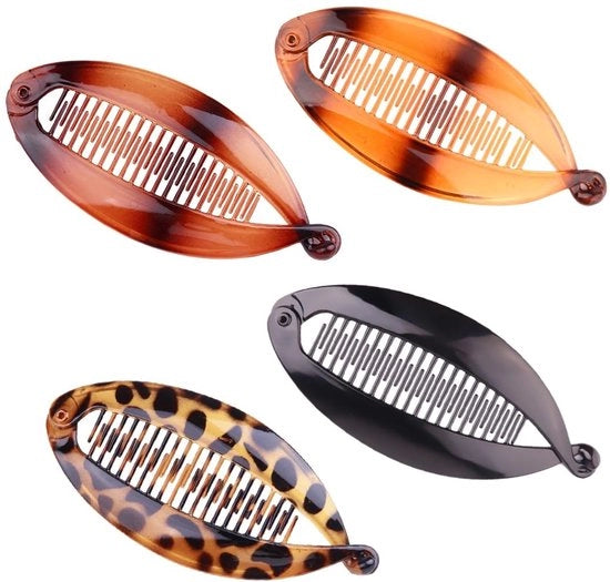 Spazzola per capelli a forma di banana - Accessori per capelli retro - Materiale ecologico - Kunststof - Comfortevole - Cappelli a forma di coda di cavallo - Liscio e solido