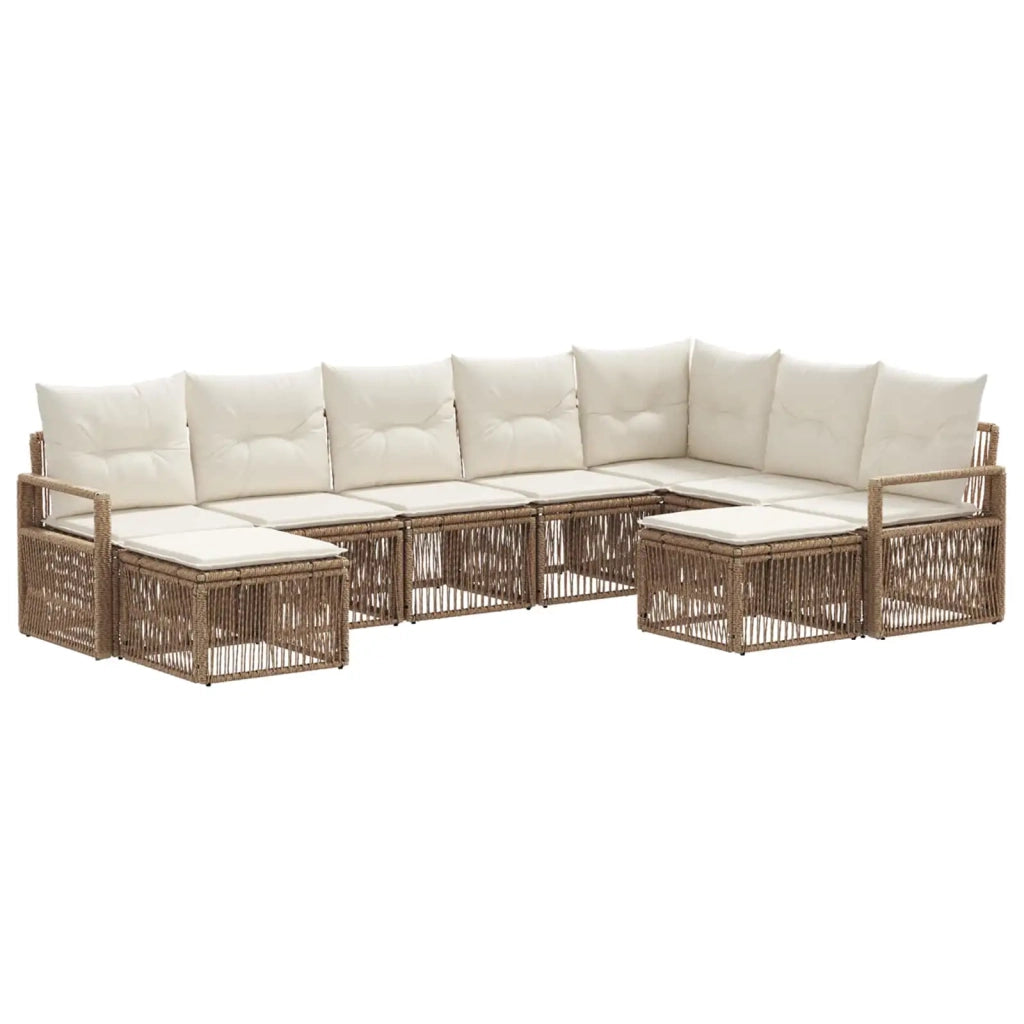 Set Divano da Giardino 9 pcs Beige polyrattan 3435900