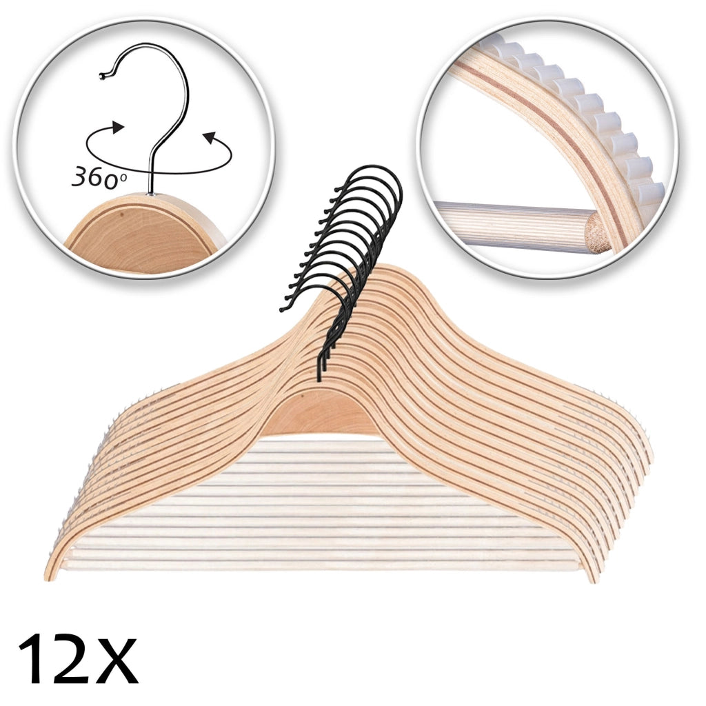 KADAX 12 grucce appendiabiti in legno antiscivolo di alta qualità