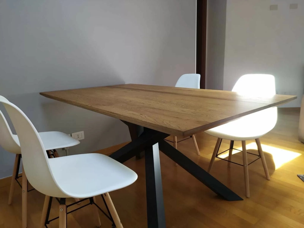 Tavolo big table fisso in rovere massello nodato spessore 4 cm. misura l.160 p.90 h.75 (1619) - Mobili 2G