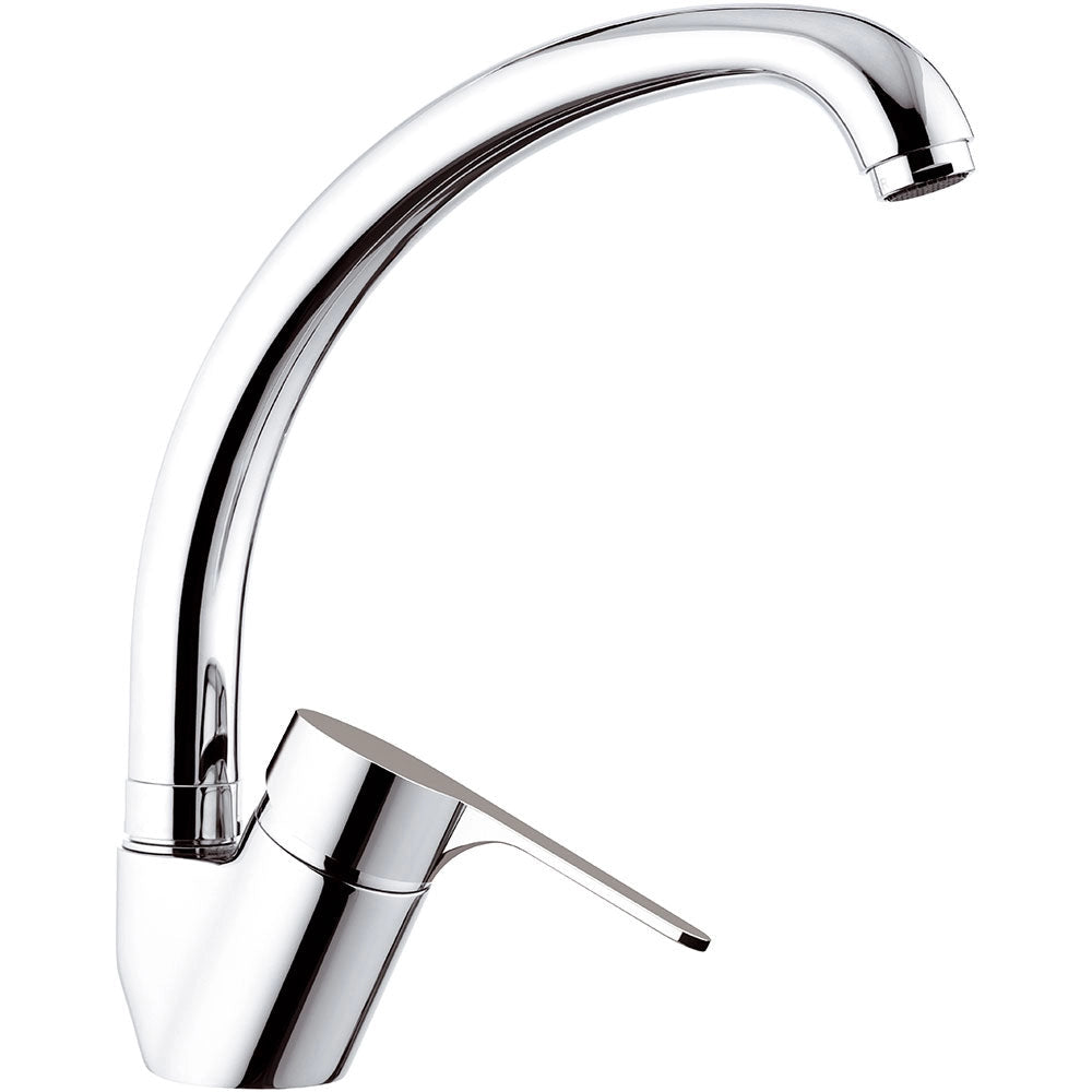 Rubinetto Miscelatore Monocomando Girevole Lavello Alto in Ottone Mariani Vela Cromato