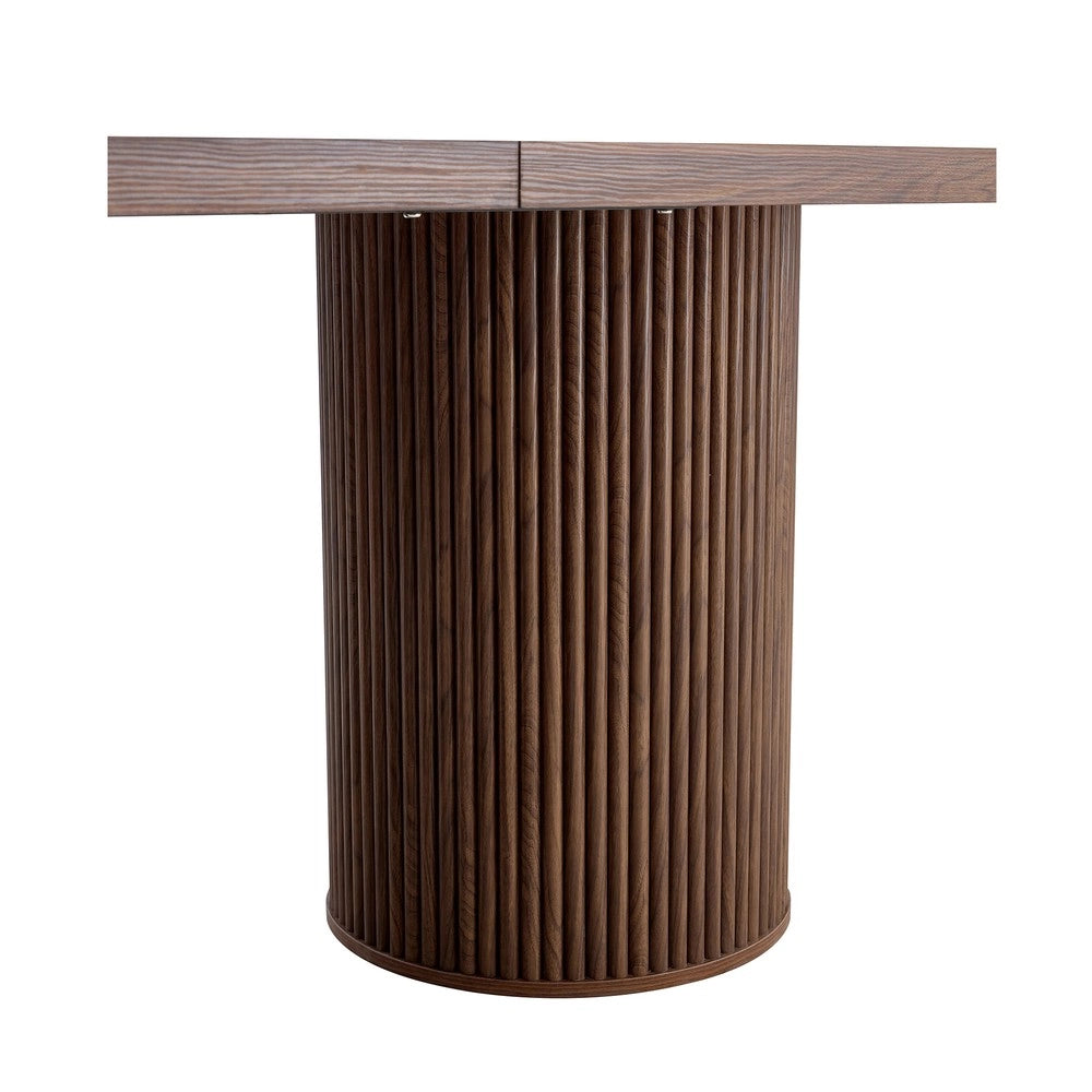 Tavolo da Pranzo Ovale con Piano MDF Effetto Legno ¨C MINIMAL ¨C Design Moderno