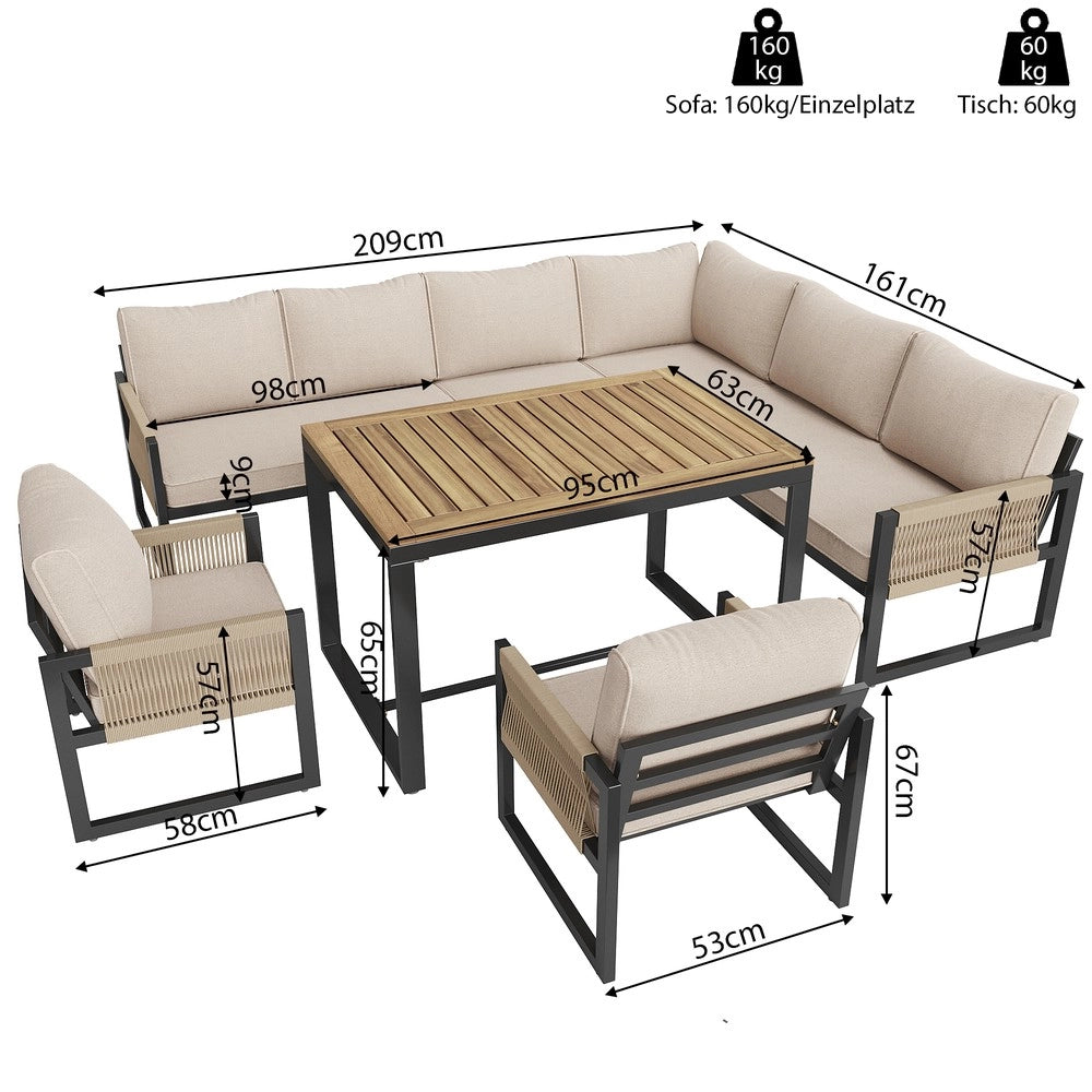 Set da giardino per 7-8 persone - Zephmum - Moderno e resistente alle intemperie