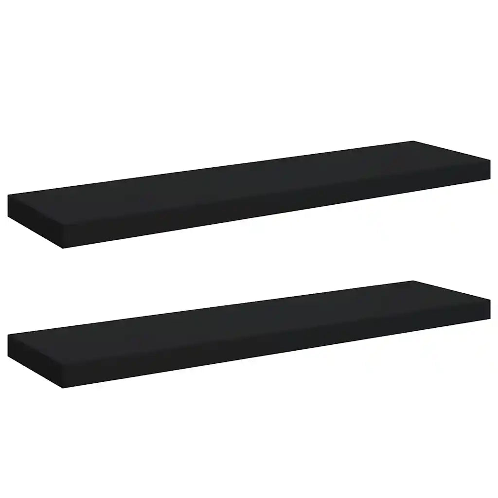 Scaffali a Parete 2 pz Neri 90x23,5x3,8 cm in MDF 323839