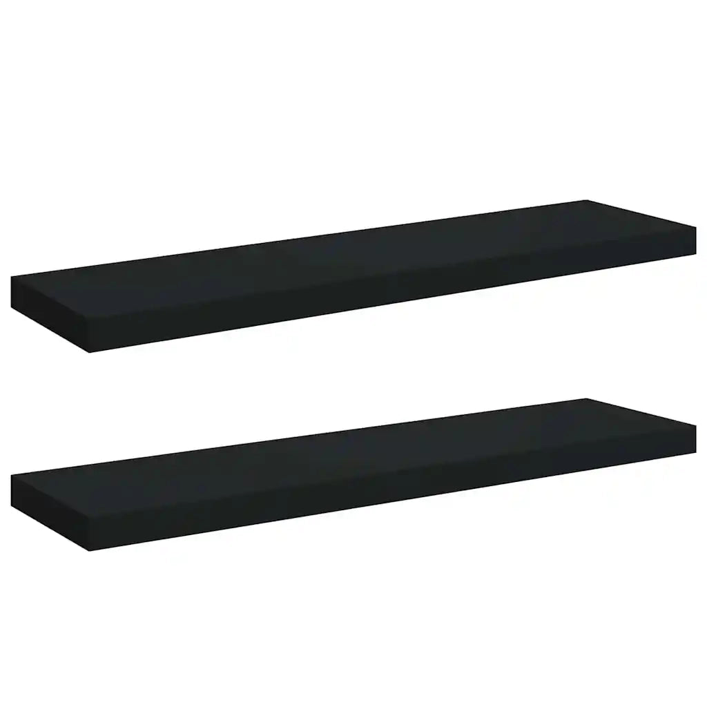 Scaffali a Parete 2 pz Neri 90x23,5x3,8 cm in MDF 323839